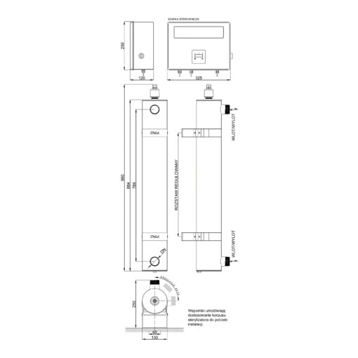 Wymiary lampy TMA D12