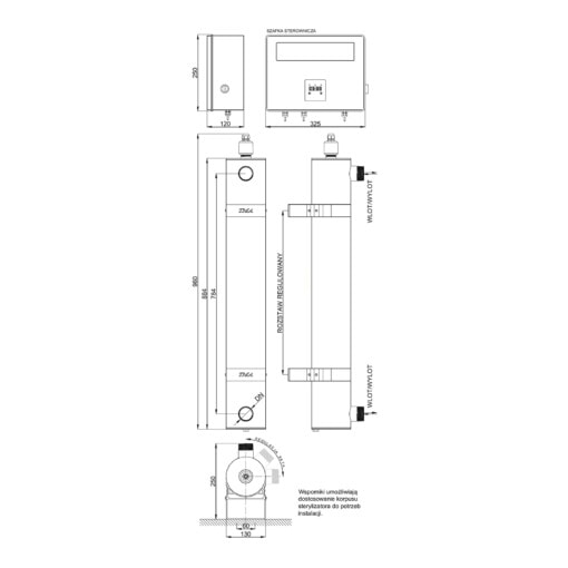 Wymiary lampy TMA D14