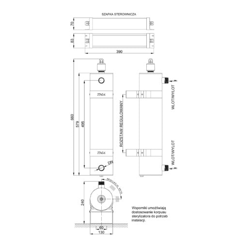 Wymiary lampy TMA D6