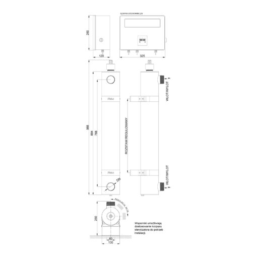 Wymiary lampy TMA D16